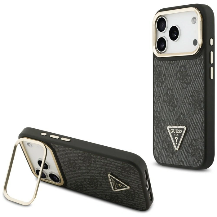 Guess 4G PU Triangle Logo & Stand Camera MagSafe Apple iPhone 17 Pro black