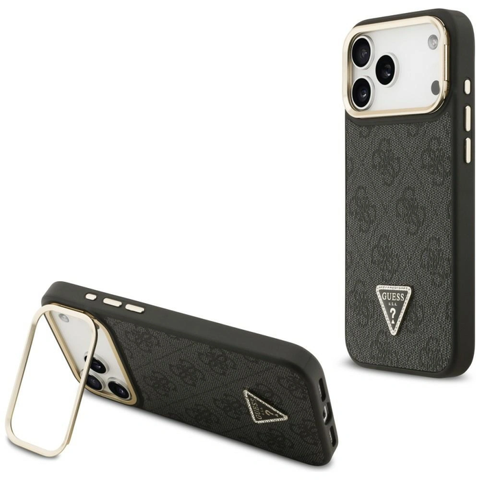Guess 4G PU Triangle Logo & Stand Camera MagSafe Apple iPhone 17 Pro Max black