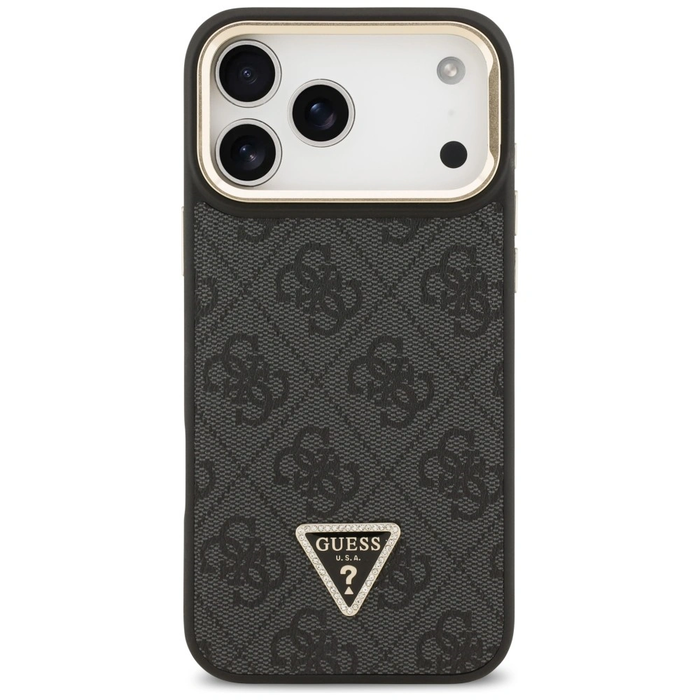 Guess 4G PU Triangle Logo & Stand Camera MagSafe Apple iPhone 17 Pro Max black
