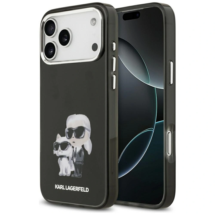 Karl Lagerfeld IML Aquarelle Karl & Choupette & Logo MagSafe Apple iPhone 17 Pro black