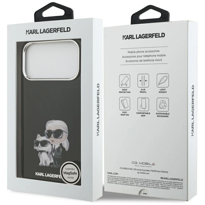 Karl Lagerfeld IML Aquarelle Karl & Choupette & Logo MagSafe Apple iPhone 17 Pro black