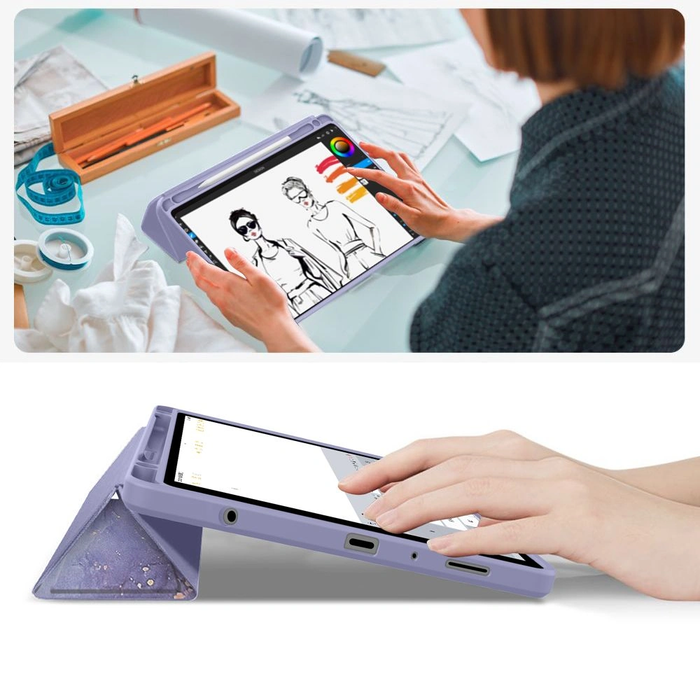 Tech-Protect Smartcase Pen Hybrid Samsung Galaxy Tab A9+ Plus / A11+ Plus 11.0 X210 / X215 / X216 / X230 / X235 / X236 Violet Marble