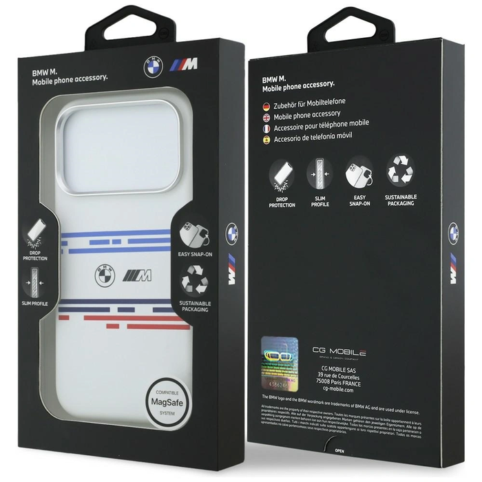 BMW M Silicon Horizontal Line MagSafe Apple iPhone 17 Pro white