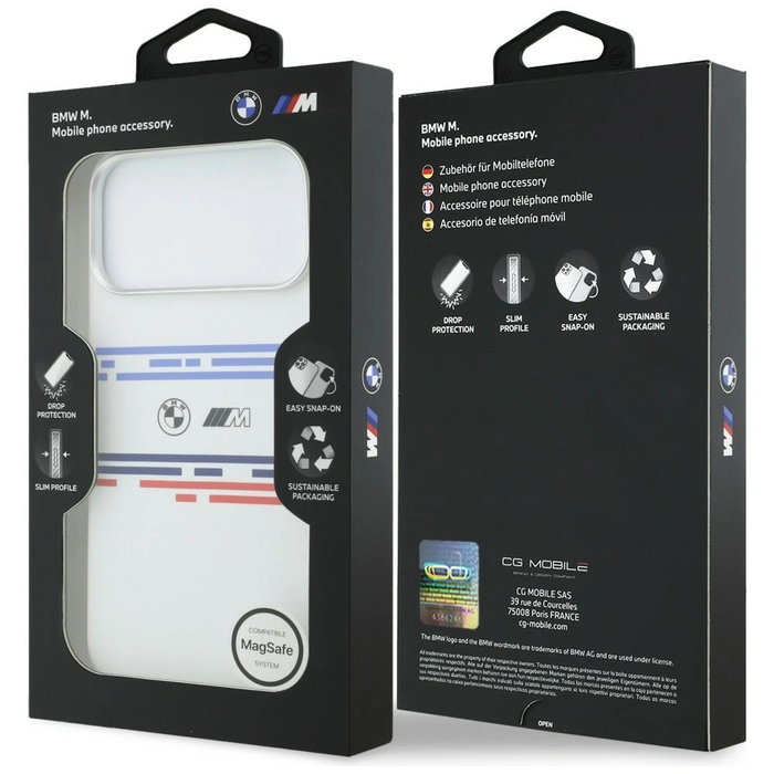 BMW M Silicon Horizontal Line MagSafe Apple iPhone 17 Pro Max white