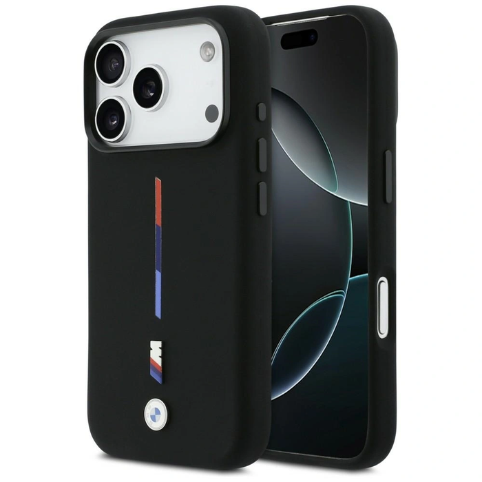 BMW M Silicon Tricolor Line MagSafe for Apple iPhone 17 Pro black