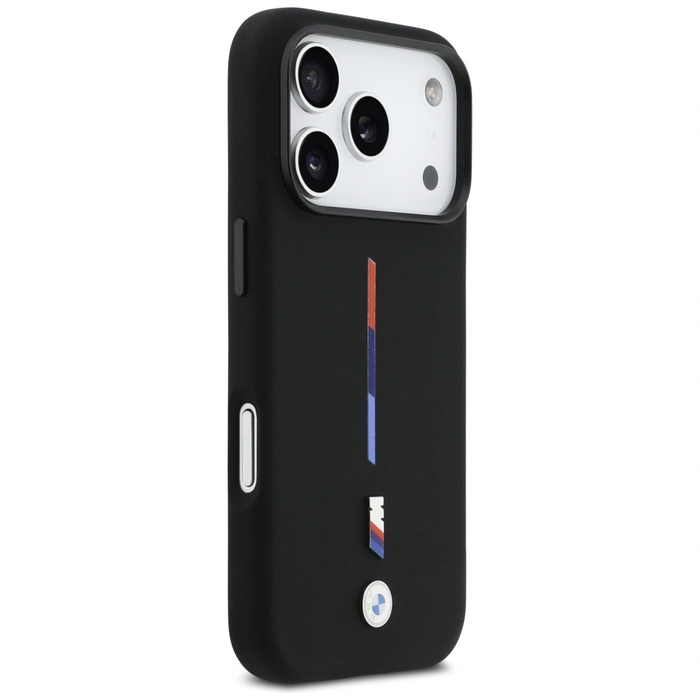 BMW M Silicon Tricolor Line MagSafe for Apple iPhone 17 Pro black