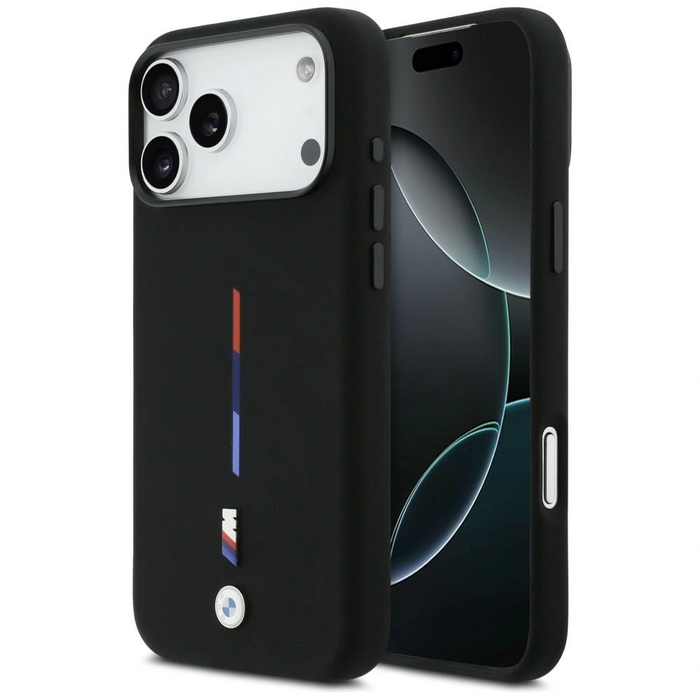 BMW M Silicon Tricolor Line MagSafe for Apple iPhone 17 Pro Max black