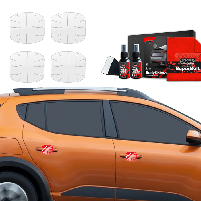 GrizzGlass BodyShield Protective Film For Door Handles Dacia Sandero (2020-2025) [4in1]