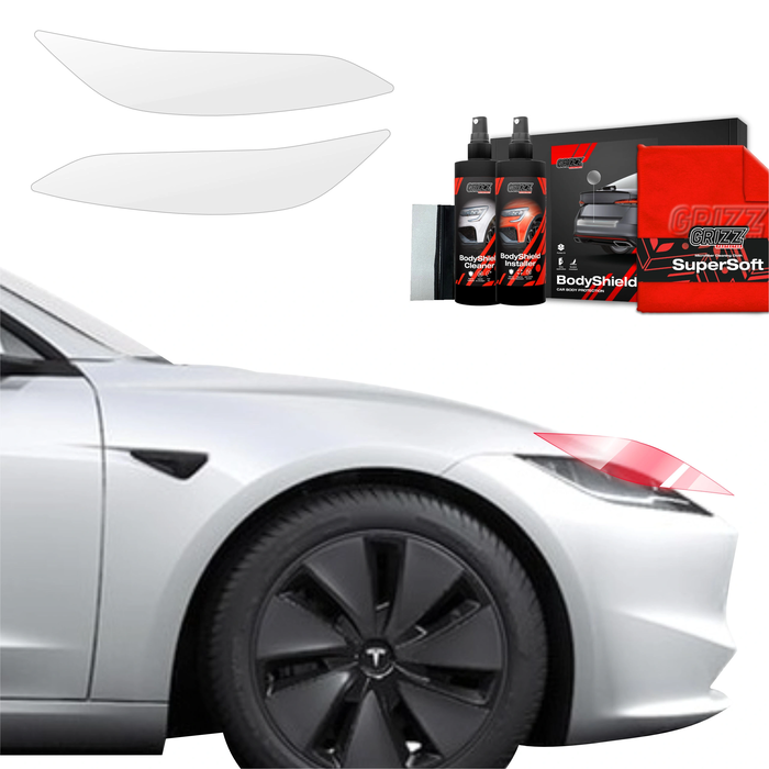 GrizzGlass BodyShield Lamp Protection Film Tesla Model 3 (2021-2025) [2in1] 