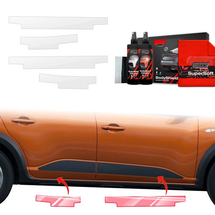 GrizzGlass BodyShield Door Sill Protection Film Dacia Sandero (2020-2025) [4in1]