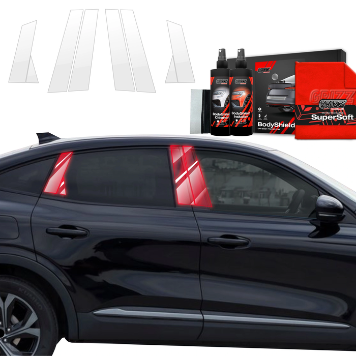 GrizzGlass BodyShield Car Pillar Protective Film Renault Arkana (2022-2025) [8in1]
