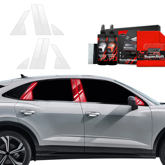 GrizzGlass BodyShield Car Pillar Protective Film Audi Q3 Sportback (2018-2025) [10in1]