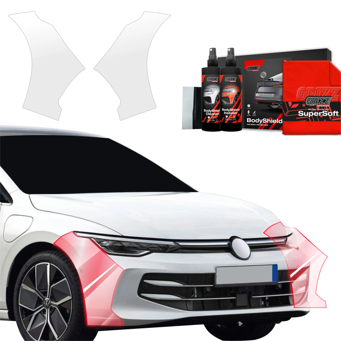 GrizzGlass BodyShield Protective Film For Bumpers Volkswagen VW Golf 8 Hatchback (2024-2025) [2in1] 