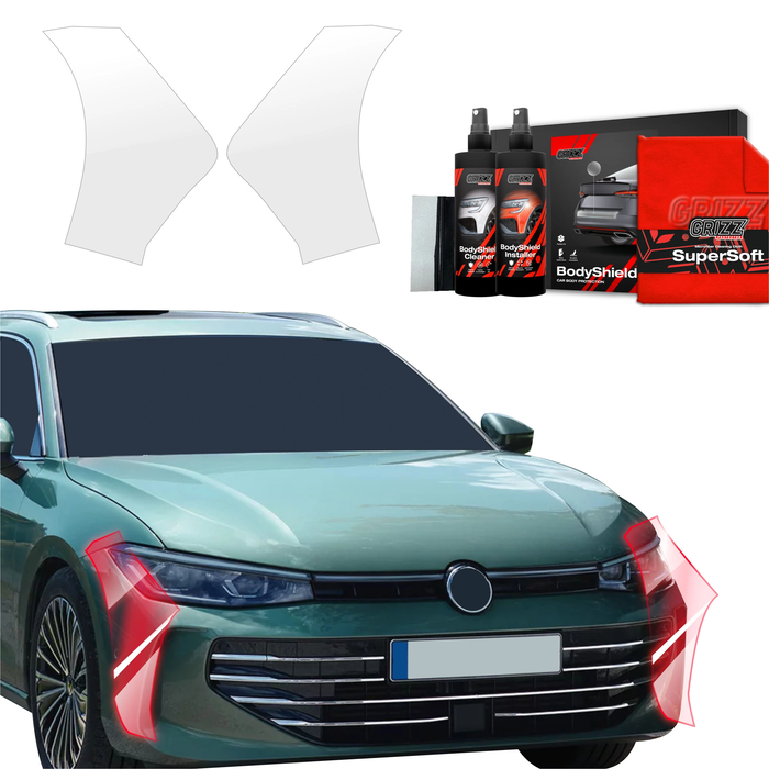 GrizzGlass BodyShield Protective Film For Bumpers Volkswagen VW Passat B9 (2024-2026) [2in1] 