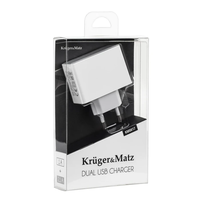 Φορτιστής Πρίζας Kruger & Matz 2xUSB 2.1A & 1A με Καλώδιο microUSB