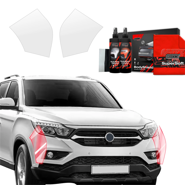 GrizzGlass BodyShield Protective Film For Bumpers SsangYong Musso (2023-2025) [2in1] 