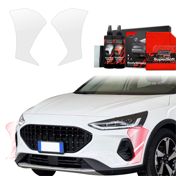 GrizzGlass BodyShield Protective Film For Bumpers Ford Focus Active X Kombi Facelift (2021-2025) [2in1] 