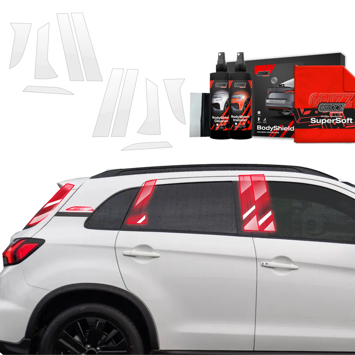GrizzGlass BodyShield Car Pillar Protective Film Mitsubishi ASX Facelift (2024-2025) [10in1]