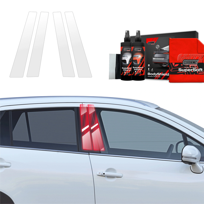 GrizzGlass BodyShield Car Pillar Protective Film Suzuki S-Cross (2021-2025) [4in1]