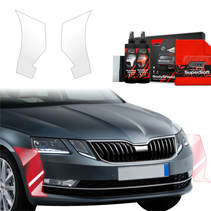 GrizzGlass BodyShield Protective Film For Bumpers Skoda Octavia 3 (2017-2020) [2in1] 