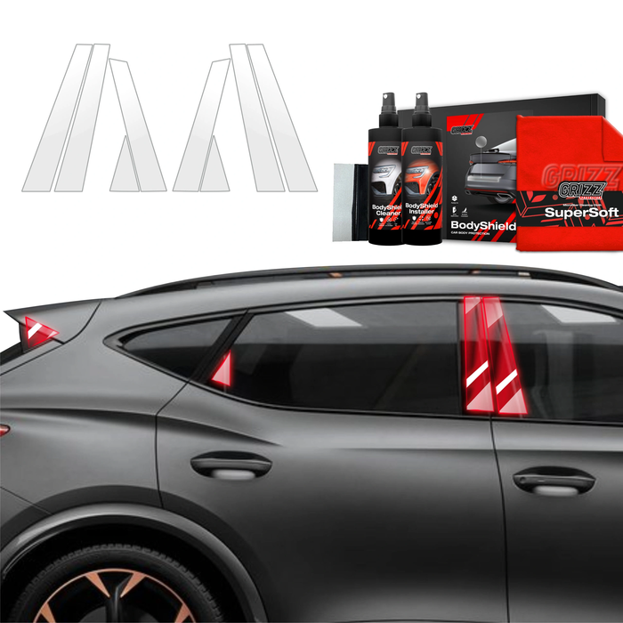 GrizzGlass BodyShield Car Pillar Protective Film Cupra Formentor (2020-2024) [8in1]