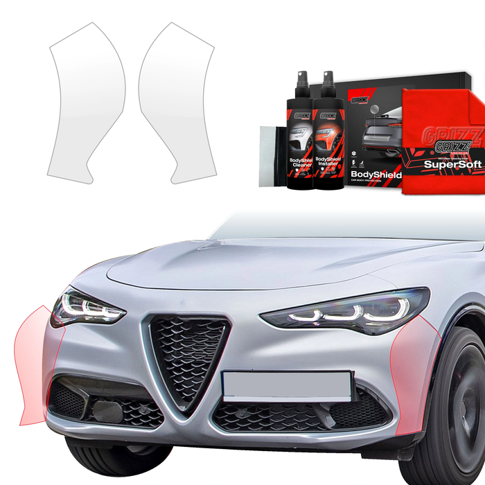 GrizzGlass BodyShield Protective Film For Bumpers Alfa Romeo Stelvio (2023-2025) [2in1] 
