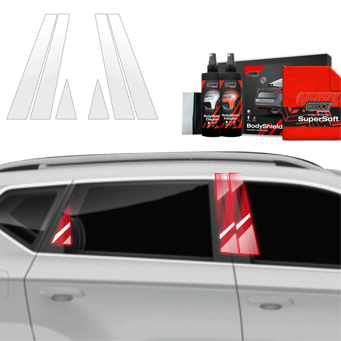 GrizzGlass BodyShield Car Pillar Protective Film Seat Ateca (2020-2025) [6in1]