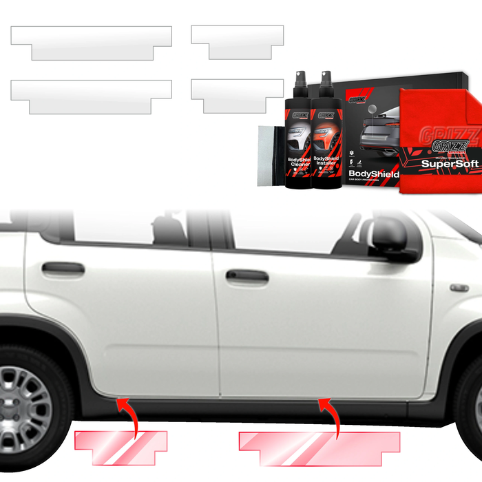 GrizzGlass BodyShield Door Sill Protection Film Fiat Panda (2020-2025) [4in1]