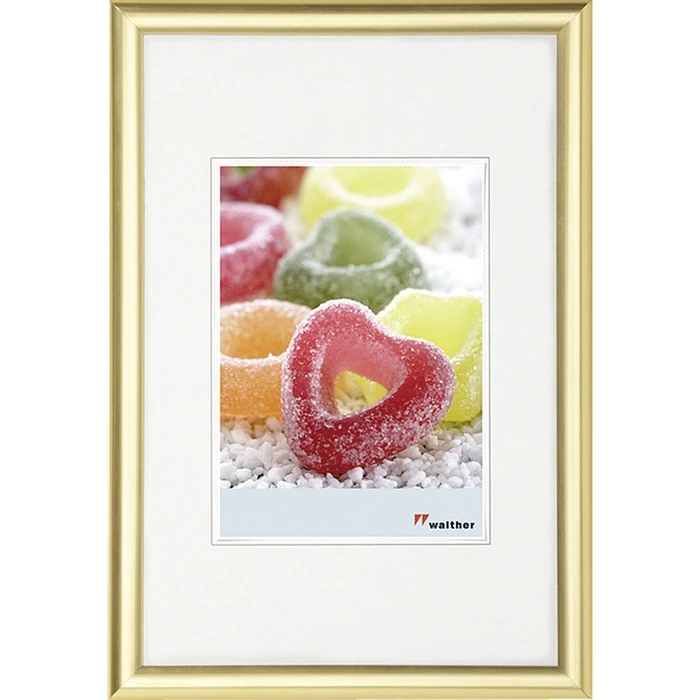 Walther Plastic Picture Frame with Gold Border KP045G