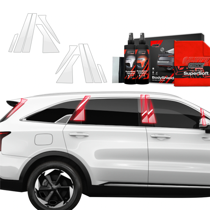 GrizzGlass BodyShield Car Pillar Protective Film Kia Sorento (2023-2025) [10in1]