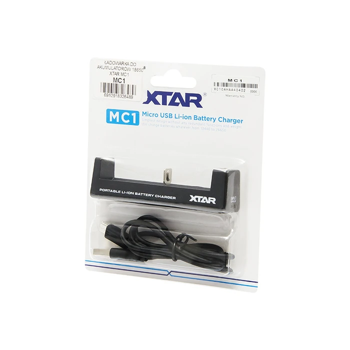 Battery Charger XTAR MC1 18650 Li ion USB C Single Slot
