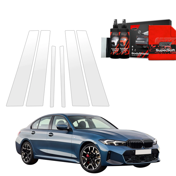 GrizzGlass BodyShield Car Pillar Protective Film BMW 3 Sedan (2025) [6in1]