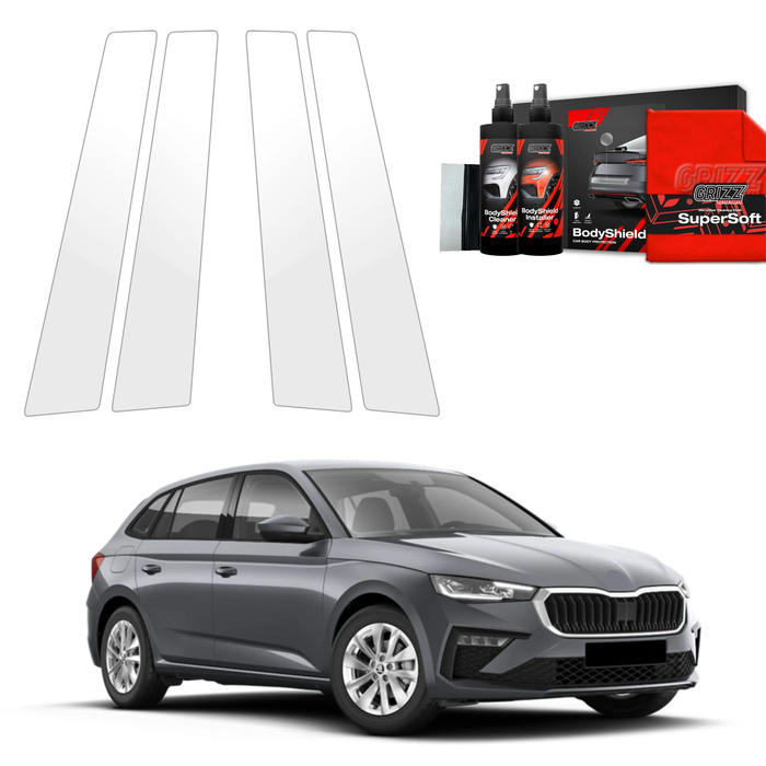 GrizzGlass BodyShield Car Pillar Protective Film Skoda Scala (2023-2025) [4in1]