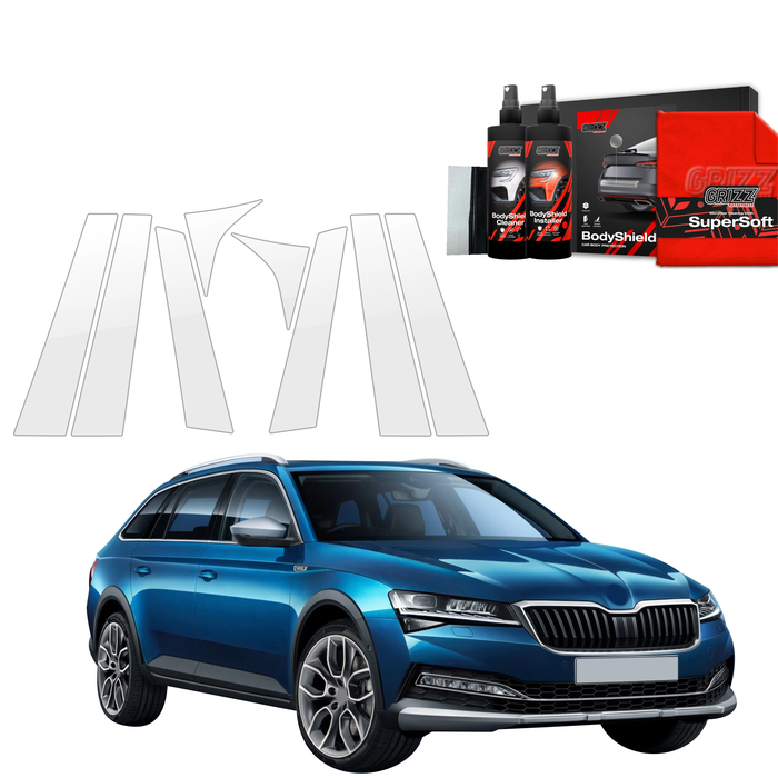 GrizzGlass BodyShield Car Pillar Protective Film Skoda Superb 3 Combi (2019-2023) [8in1]