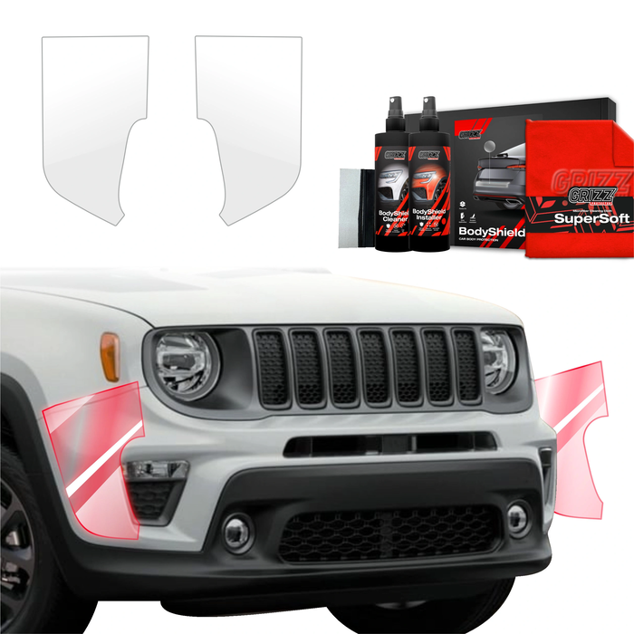 GrizzGlass BodyShield Protective Film For Bumpers Jeep Renegade (2022-2025) [2in1] 