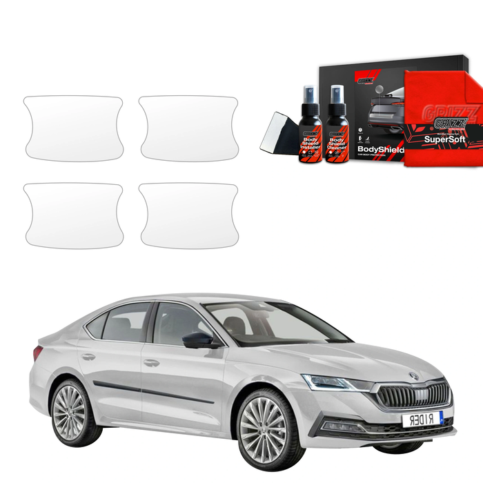 GrizzGlass BodyShield Protective Film For Door Handles Skoda Octavia 4 Hatchback (2019-2024) [4in1]