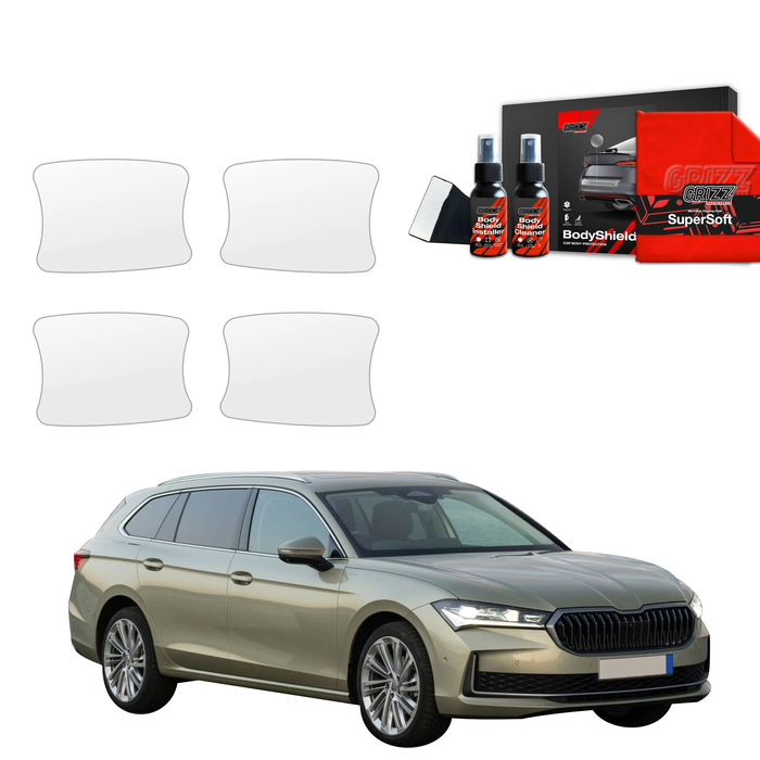 GrizzGlass BodyShield Protective Film For Door Handles Skoda Superb 4 Combi (2024-2025) [4in1]