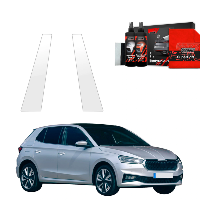 GrizzGlass BodyShield Car Pillar Protective Film Skoda Fabia 4 (2021-2026) [2in1] 