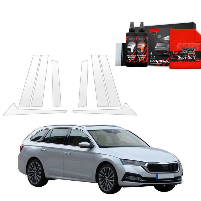 GrizzGlass BodyShield Car Pillar Protective Film Skoda Octavia 4 Kombi (2019-2024) [8in1]