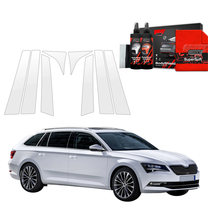 GrizzGlass BodyShield Car Pillar Protective Film Skoda Superb 3 Combi (2016-2019) [8in1]