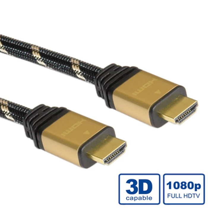 Roline καλώδιο HDMI 1.4 High Speed 5 m, HDMI male - HDMI male, Μαύρο, Μοντέλο 11.04.5565