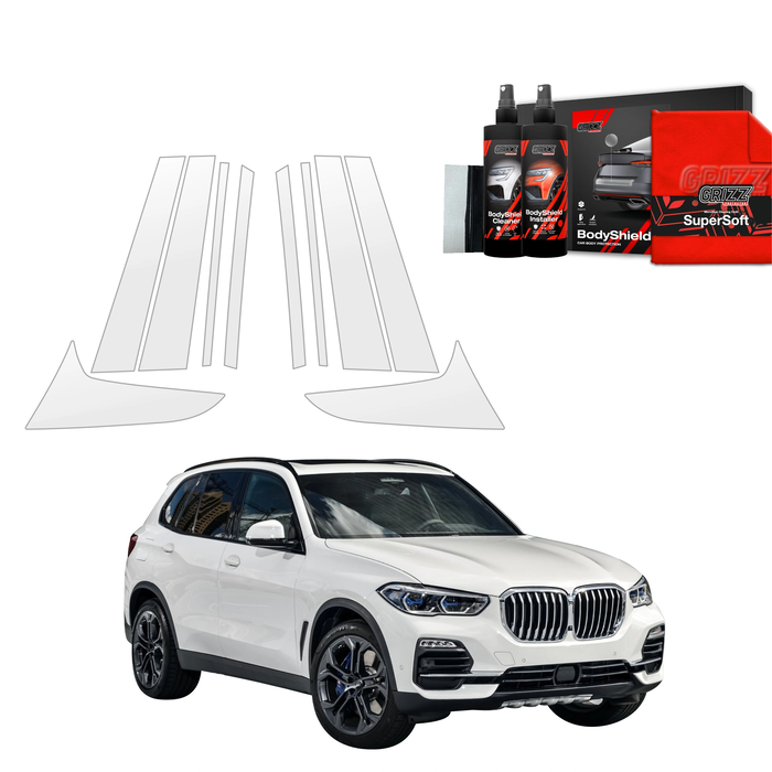 GrizzGlass BodyShield Car Pillar Protective Film BMW X5 (2018-2023) [10in1]