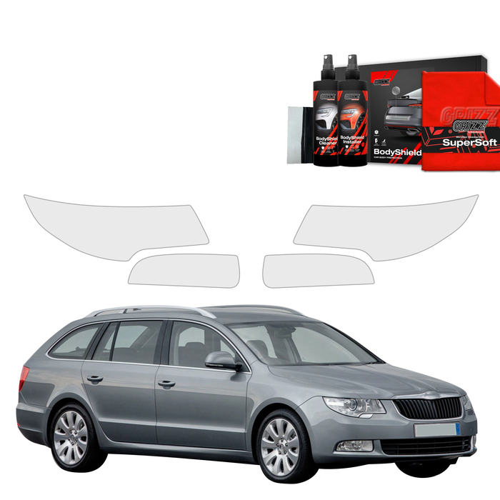 GrizzGlass BodyShield Lamp Protection Film Skoda Superb 2 Kombi (2009-2013) [4in1]
