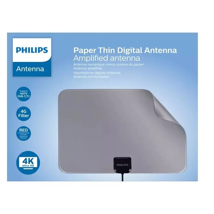 Κεραία Philips Paper Thin Indoor 2m 3g/4g Filter Red