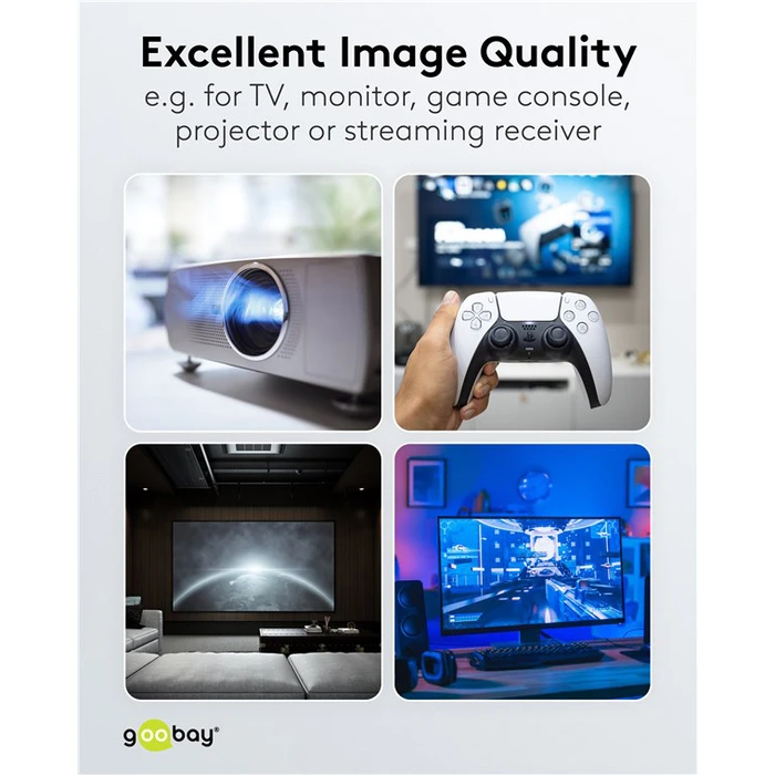Goobay HDMI 2.1 Ultra High Speed 48Gbps 4K 120Hz HDR VRR Cable HDMI male - HDMI male 50m Μαύρο 76278