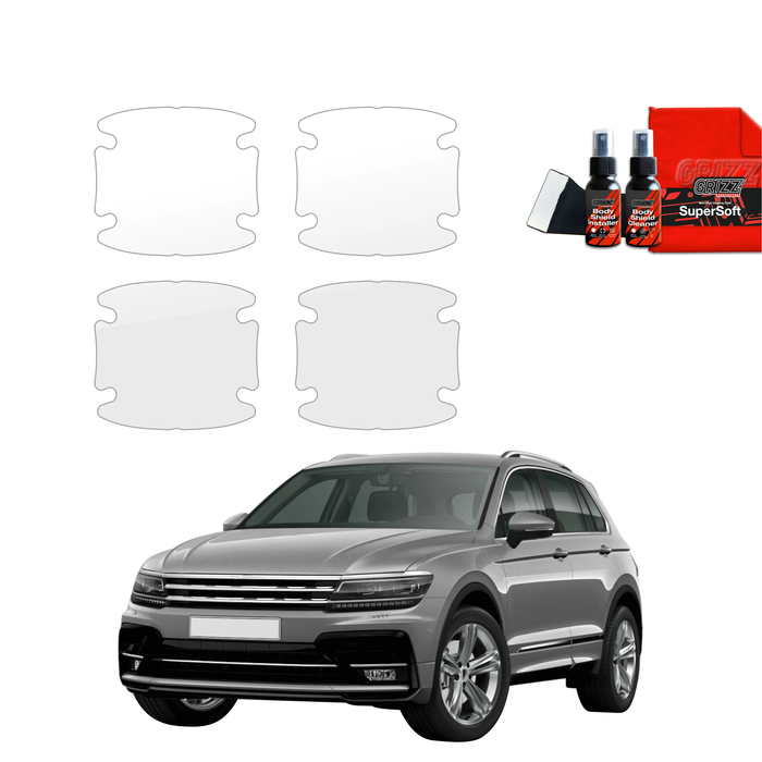 GrizzGlass BodyShield Protective Film For Door Handles Volkswagen Tiguan 2 (2016-2020) [4in1]