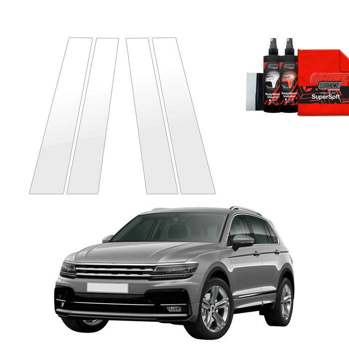GrizzGlass BodyShield Car Pillar Protective Film Volkswagen Tiguan 2 (2016-2020) [4in1]
