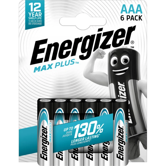 Energizer Max Plus Alkaline Battery AAA 6 Pack 1.5V