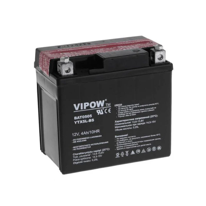 Μπαταρία Μοτοσυκλέτας Vipow BAT0505 12V 4Ah 70x113x108mm