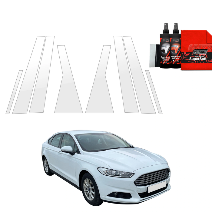 GrizzGlass BodyShield Car Pillar Protective Film Ford Mondeo Mk5 Sedan (2014-2019) [8in1]